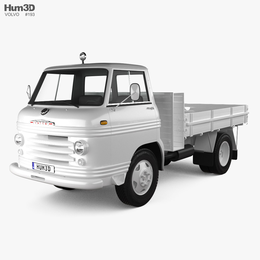 Volvo L430 Trygge Flatbed Truck 1965 3D 모델 
