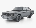 Volvo 240 Turbo 1984 3D 모델  wire render