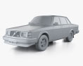 Volvo 240 Turbo 1984 3D-Modell clay render