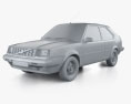 Volvo 360 3ドア GLT 1985 3Dモデル clay render