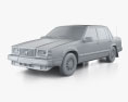 Volvo 760 GLE 1982 3D 모델  clay render
