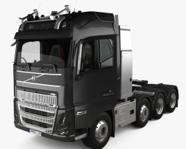Volvo FH 16 Globetrotter Cab Tractor Truck 4-axle with HQ interior 2020 3D 모델 