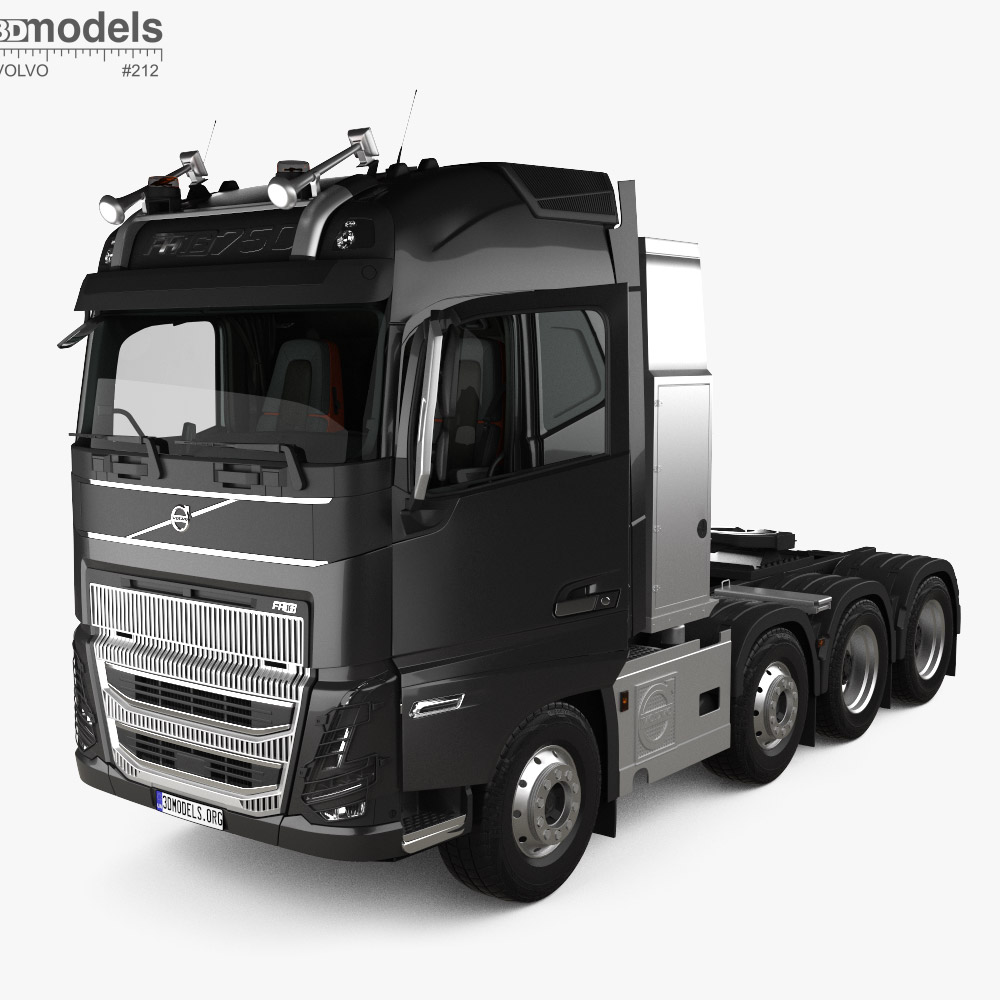 Volvo FH 16 Globetrotter Cab Tractor Truck 4-axle with HQ interior 2020 Modelo 3d
