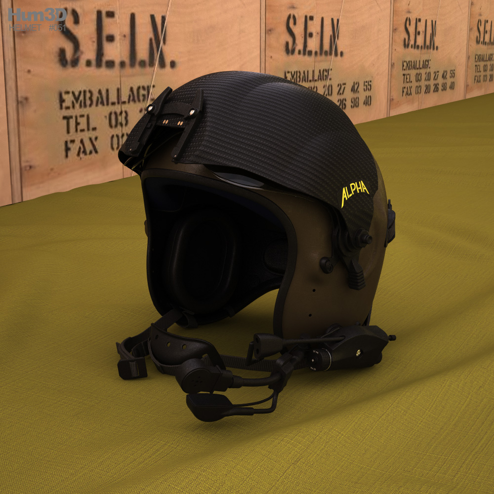 Alpha 900 Eagle 파일럿 헬멧 3D 모델 