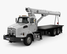3D model of Western Star 4700 Set Back Crane Truck 2015