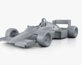 Williams FW08C F1 인테리어 가 있는 1983 3D 모델  clay render