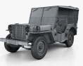 Willys MB 1941 Modello 3D wire render