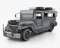 Willys Jeepney Philippines 2012 Modelo 3D wire render