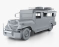 Willys Jeepney Philippines 2012 Modello 3D clay render