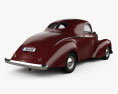 Willys Americar DeLuxe Coupe 1940 3D模型 后视图