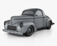 Willys Americar DeLuxe Coupe 1940 Modello 3D wire render