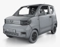 Wuling Hongguang Mini EV з детальним інтер'єром 2023 3D модель wire render