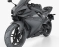 Yamaha YZF-R125 2008 3D 모델  wire render