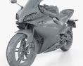 Yamaha YZF-R125 2008 3D-Modell clay render