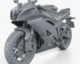 Yamaha YZF-R6 2014 Modèle 3d clay render