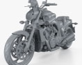Yamaha VMax 2009 3d model clay render