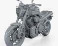 Yamaha MT-01 2009 3Dモデル clay render