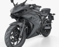 Yamaha YZF-R3 2015 3d model wire render