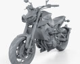 Yamaha MT-09 2017 3D模型 clay render