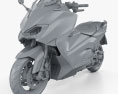 Yamaha TMAX 2017 3d model clay render