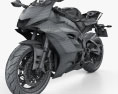 Yamaha R6 2017 3D模型 wire render