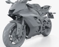 Yamaha R6 2017 3d model clay render