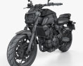 Yamaha MT-07 2018 3D-Modell wire render