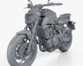 Yamaha MT-07 2018 3Dモデル clay render