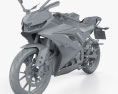 Yamaha YZF-R125 2019 3D-Modell clay render