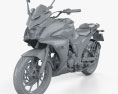 Yamaha Fazer 25 2018 3D-Modell clay render