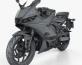 Yamaha YZF-R3 2019 3D 모델  wire render