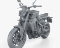 Yamaha MT-09 2021 3D模型 clay render
