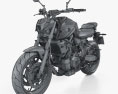 Yamaha MT-07 2024 3D-Modell wire render