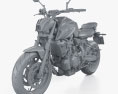 Yamaha MT-07 2024 3Dモデル clay render