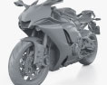 Yamaha YZF-R1 World GP 60th Anniversary Edition 2024 3D модель clay render