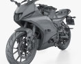 Yamaha YZF R125 2024 3d model wire render