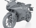 Yamaha YZF R125 2024 Modello 3D clay render