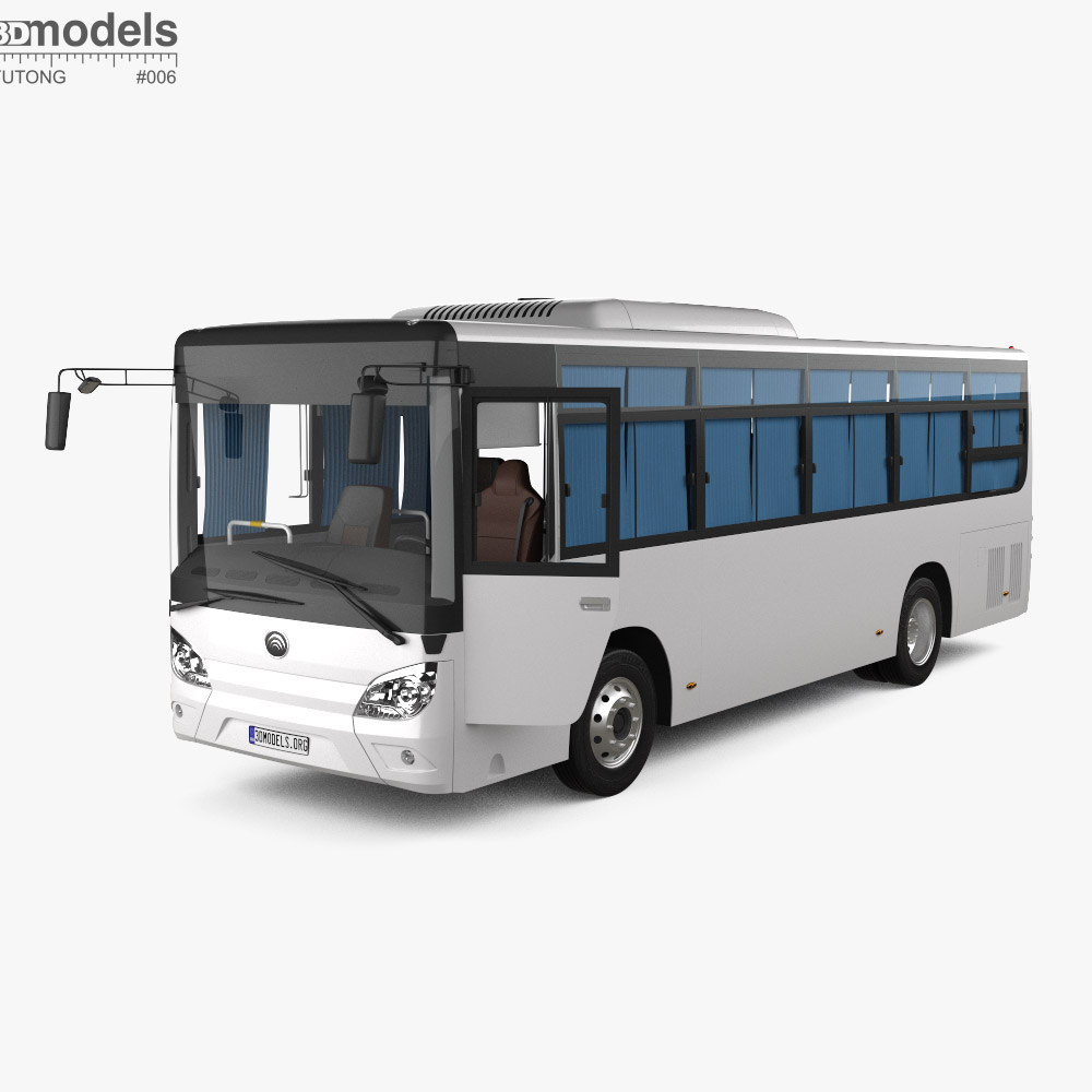 Yutong ZK5122XLH Bus with HQ interior 2021 Modèle 3D