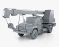 ZIL 130 クレーン車 1994 3Dモデル clay render