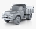 ZIL 130 ダンプトラック 1994 3Dモデル clay render