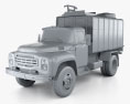ZIL 130 Garbage Truck 1994 3d model clay render