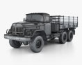 ZIL 131 Flatbed Truck 1966 3d model wire render