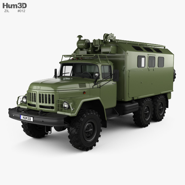 ZiL 131 육군 트럭 1966 3D 모델 