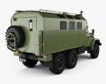 ZiL 131 Army Truck 1966 3d model back view