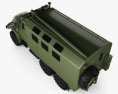 ZiL 131 Army Truck 1966 3d model top view