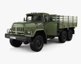 ZiL 131 Flatbed Truck with HQ interior 1966 Modèle 3d