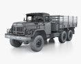 ZiL 131 Flatbed Truck with HQ interior 1966 3D模型 wire render