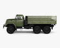 ZiL 131 Flatbed Truck with HQ interior 1966 3D 모델  side view