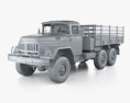 ZiL 131 Flatbed Truck with HQ interior 1966 3D模型 clay render