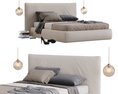 Contemporary Bedroom Bed Design in Neutral Tones 3d model